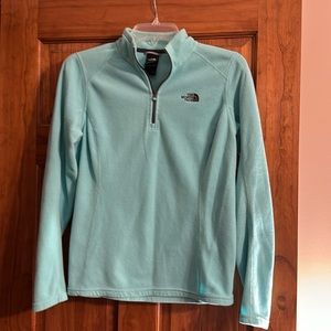 The North Face fleece pullover, teal color, size medium